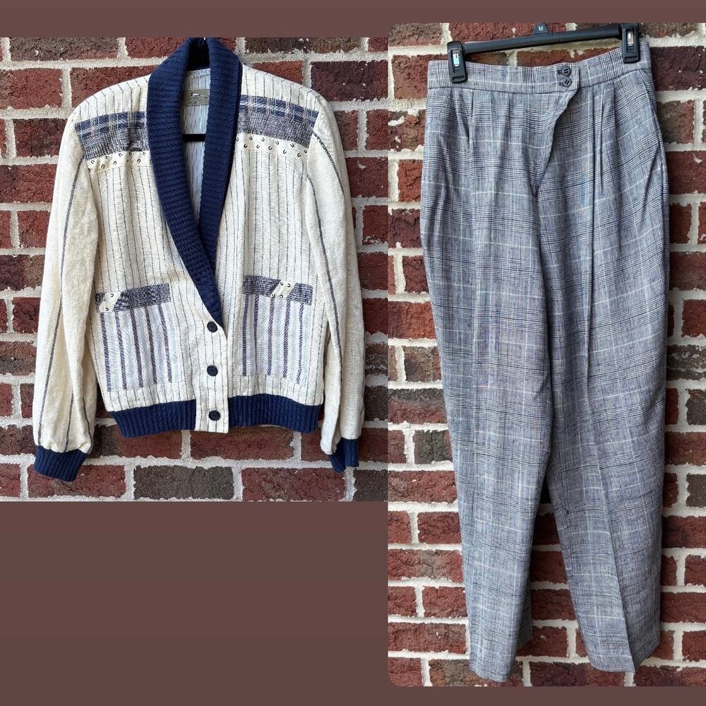 Vintage 90s Canvasbacks Patchwork Plaid 2 Piece Set Jacket Pants Women’s S/M